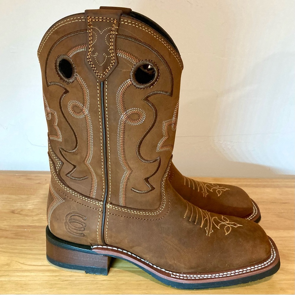 Dan Post Women’s Jesse Brown Western Cowboy Boots Square Toe Sz 8 NWOB
